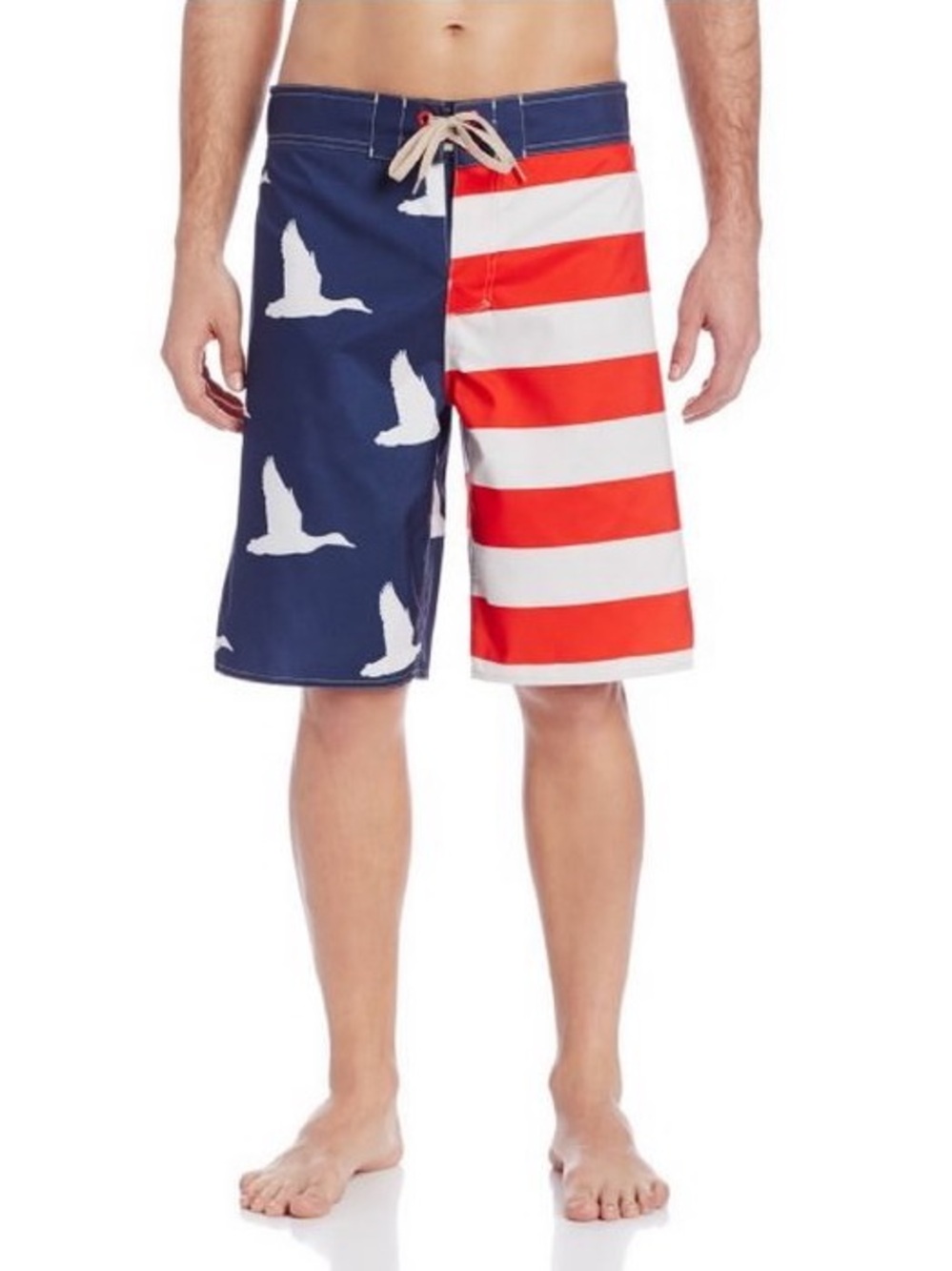Duck Dynasty Flag Navy Board Shorts Lined Size 32